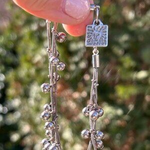 ANNE KLEIN 3-Strand Silver Ball Dangle BRACELET